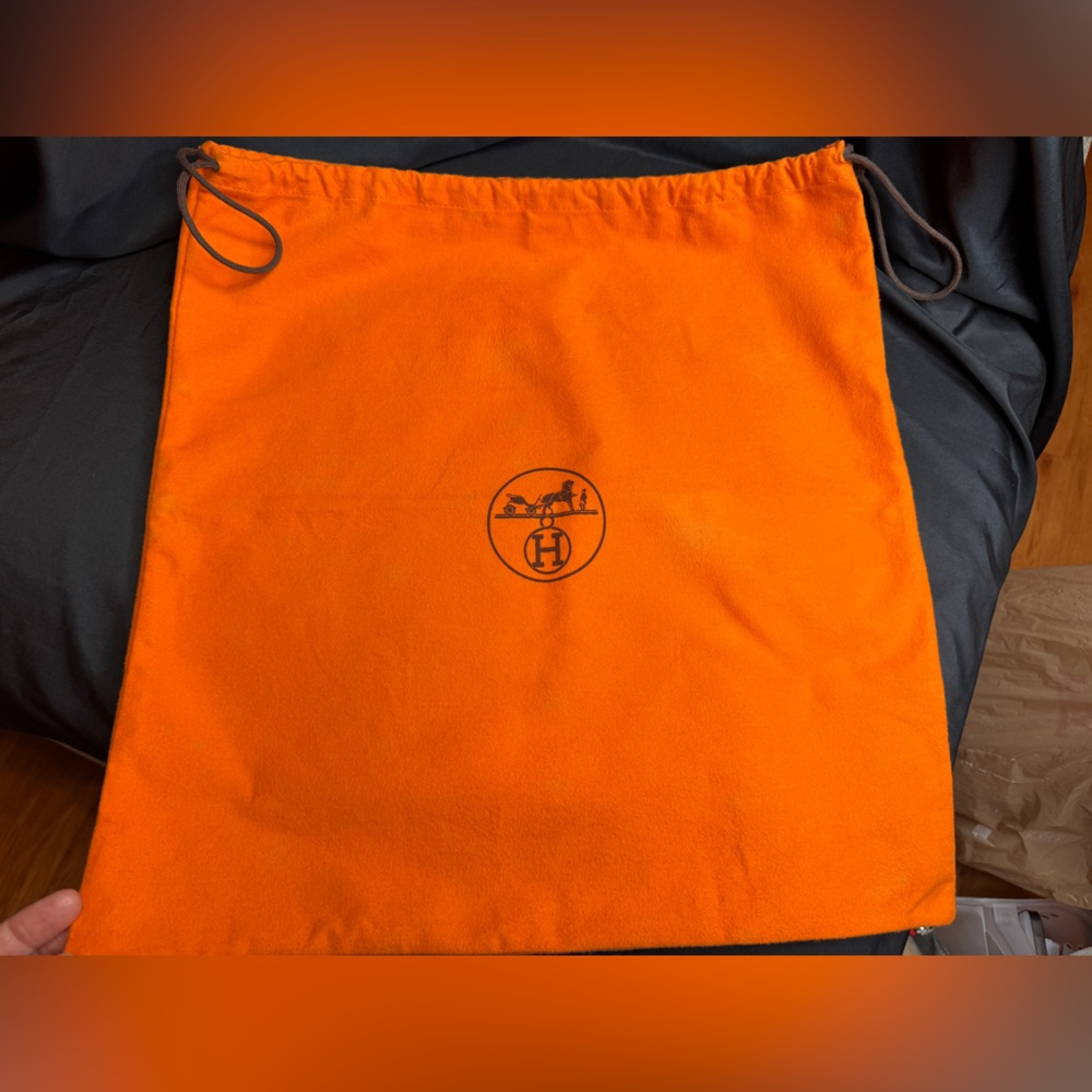 Hermes Orange Drawstring Dust Bag